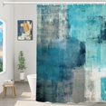 thumbnail image 3 of Turquoise Grey Abstract Decorative Shower Curtain, Modern Abstract Art Home Decor Shower Curtain Cute Long Wide Shower Curtain for Bathroom Farmhouse Bathtub Waterproof Washable, 3 of 6