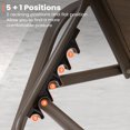 thumbnail image 3 of Pellebant Adjustable Steel Chaise Lounge Chair, 5‑Position Recliner for Patio, Poolside, Garden, and Indoor Use， Brown, 3 of 8