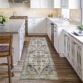 thumbnail image 2 of Twister.CK Machine Washable Runner Rug, 2' x 6' Floral Carpet, for Bedroom, Entry Way, Nursery, Gray, 2 of 7