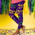 thumbnail image 5 of Womens 2026 Mardi Gras Printed Leggings Tummy Control High Waist Yoga Pants Athletic Fashion Carnival Tights Casual Fashion Bottom Pant Purple 6 M, 5 of 6