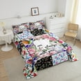 thumbnail image 4 of Erosebridal Cartoon Hummingbird Bedding Sets Queen with Comforter, Flower Floral Patchwork Duvet Insert, REversible 3 Pieces, Microfiber, 4 of 7