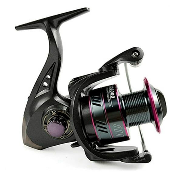 Moulinet de Pêche 1000-7000 Drag Max 10kg Moulinet de Pêche Haute Vitesse 5.2:1 Bobine en Métal Moulinet Spinning Eau Salée, Cadre Squelettique en Aluminium Rigide