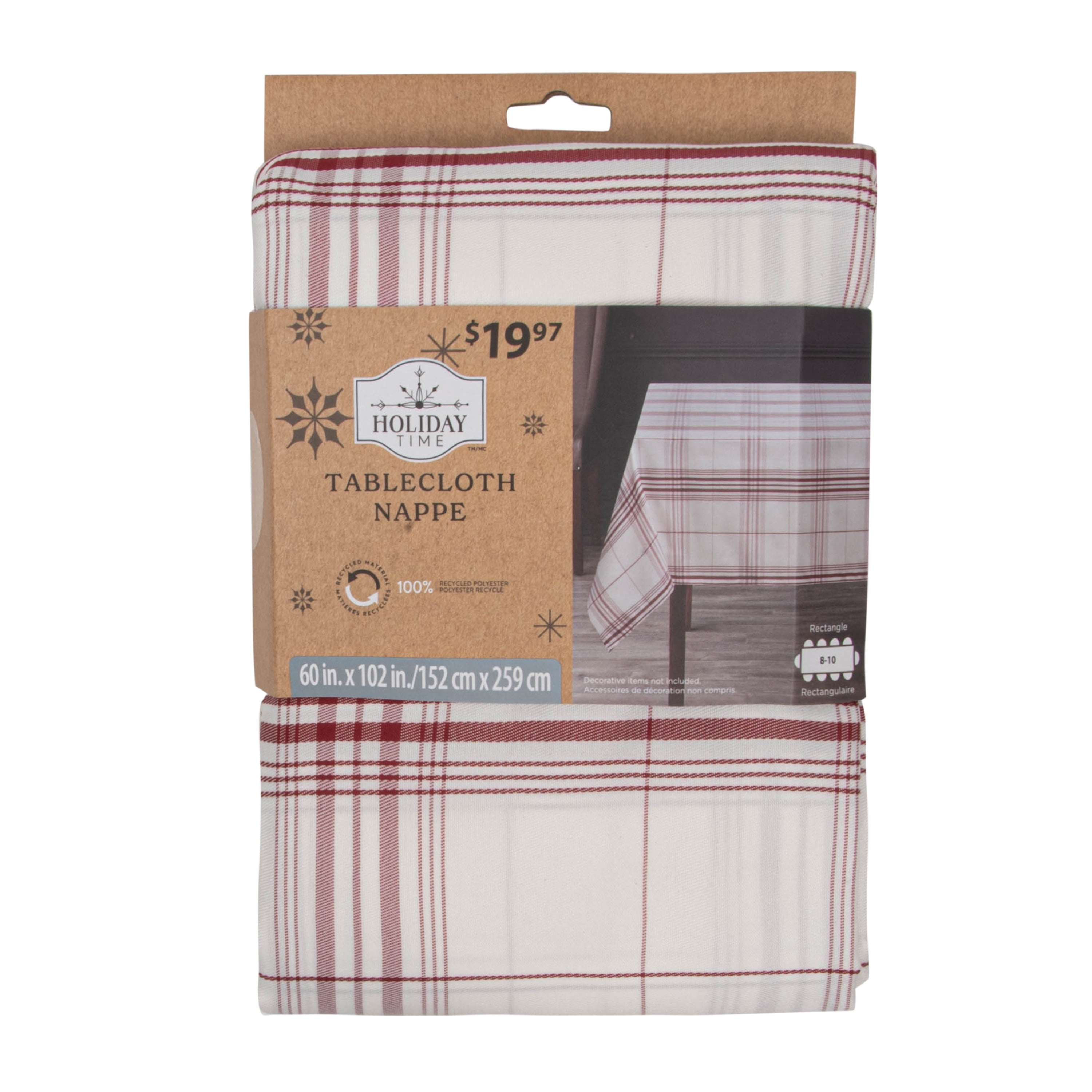 Holiday Time Plaid tablecloth 60x102