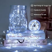 JMEXSUSS 2 Pack Solar String Lights Outdoor Waterproof, Each 33FT 100 LED Solar Christmas Lights Outdoor, 8 Modes Solar Fairy Light for Outside Yard Tree Patio Garden Wedding Christmas Decorations