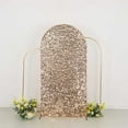 thumbnail image 5 of Efavormart Sparkly Rose Gold Big Payette Sequin Fitted Chiara Backdrop Stand Cover for Round Top Wedding Arch - 7ft, 5 of 6