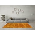 thumbnail image 3 of Ahgly Company Machine Washable Indoor Rectangle Oriental Yellow Industrial Area Rugs, 7' x 10', 3 of 4