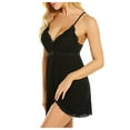 thumbnail image 4 of Womens2025ï¼Underwear for Women Lace Babydoll Open Front Sleepwear Halter Nighty, 4 of 9