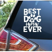 Pet Car Window Decals Best Dog Mom Ever Vinyl Decals Pet Lover Graphics 7x9-Inch Glossy White