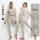 thumbnail image 2 of Conjunto de Yoga de 2/3/4 piezas para mujer ropa deportiva de entrenamiento sin costuras para gimnasio, trajes de cintura alta Leggings Top corto de manga larga, 2 of 4