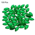 thumbnail image 3 of 100 Piezas de Gemas Acrílicas en Forma de Ojo de Caballo 7x15mm Rhinestones Artificiales de Fondo Plano para Manualidades DIY Boda Fiesta Verde, 3 of 7