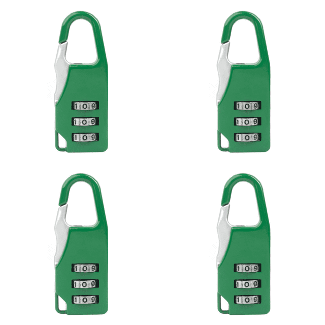 Mini candado de combinación de 3 dígitos, aleación de zinc, para equipaje de viaje (verde)