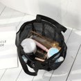 thumbnail image 3 of Bolsa de almacenamiento de malla portátil con 8 bolsillos para colgar en el baño, ducha, organizador de cosméticos, bolsa para dormitorio, gimnasio, camping, playa, spa y viajes (negro), 3 of 5
