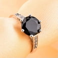 thumbnail image 7 of 2CT Round Cut Pink/Black CZ Wedding White Gold Filled Band Womens Ring Size 6-10, 7 of 7