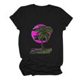 thumbnail image 4 of Womens V Neck Tops Dressy Casual Sexy Cute Big Gym Tshirts Comfy Women Y2K off Shoulder Tees Slim Fit Stretchy, 4 of 7
