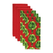 Solid and Print Kitchen Towel, Six Pack, Artichokes