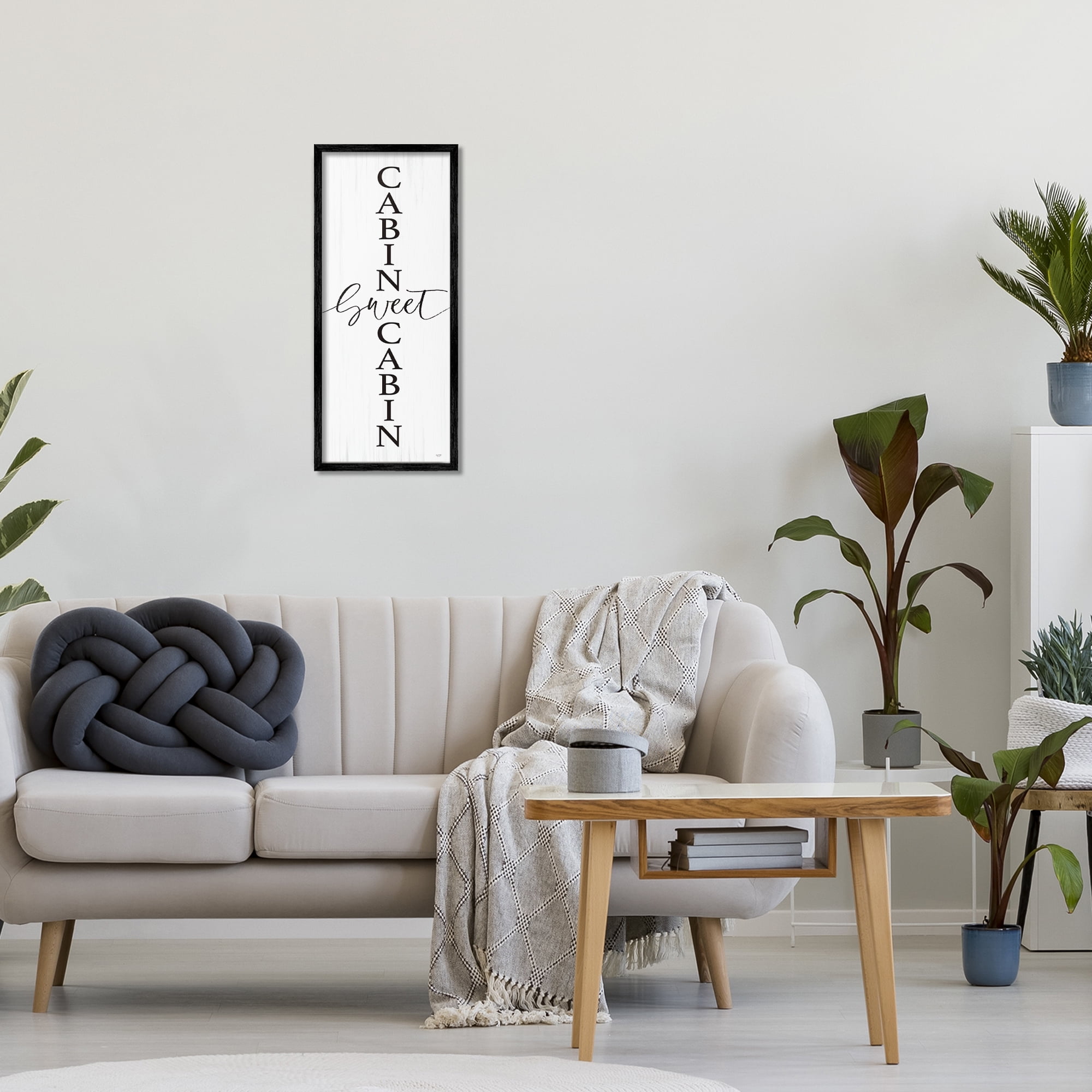Stupell Industries Sweet Cabin Vertical Words Black Framed Giclee Art, design by Lux + Me Designs