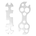 thumbnail image 1 of 2pcs Multi-hole Bicycle Wrench for Home Use Durable Steel Lightweight Tool Silver Color, 1 of 9