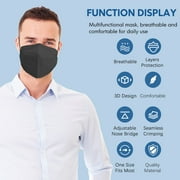 KN95 Face Masks for Adults Men Women Black 5 Ply Mask 30PCS