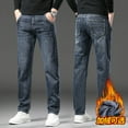 thumbnail image 2 of Mens Jeans Winter Warm Straight Leg Relaxed Fit Denim Jeans with Pockets Outdoor Casual Classic Men Pants, 2 of 4