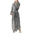 thumbnail image 3 of Meichang Women's Robe Winter Plush Long Sleeve Shawl Collar Fleece Bathrobe Soft Fuzzy Fluffy Cozy Long Robe with Belt, 3 of 7