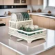 thumbnail image 4 of Dish Drying Rack Kitchen Adjustable Stainless Steel 2 Tier Plates Organizer Dish Bowl Drainer Storage Rack Kitchen Storage Tools, 4 of 5