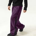 thumbnail image 6 of Men's Lightweight Track Pants with Side Zipper Mesh Vents Loose Fit Open Bottom Athletic Pants Drawstring for Running Workout, Purple, XXL, 6 of 9