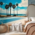 thumbnail image 6 of Basketball Wallpaper Beachside Outdoor Basketball Court Peel and Stick Wall Murals 69"H x 96"W Removable PVC Wall Paper Self-Adhesive Wall Paintings Art Decor for Bedroom Living Room, 6 of 7