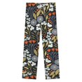 thumbnail image 4 of Green And Blue Wildflowers Winter Female Pants Flannel High Waist Women Pants Lady Warm Straight Leg Plush Trousers, 4 of 7