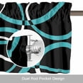 thumbnail image 6 of Turquoise Geometric Kitchen Curtain Valances for Windows Farmhouse Short Curtains, Modern Abstract Aesthetic Striped Art Rod Pocket Valance Curtain for Bedroom Cafe Living Room 42"x12", 6 of 8