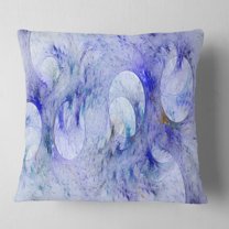 Designart Light Blue Fractal Glass Texture - Abstract Throw Pillow - 18x18