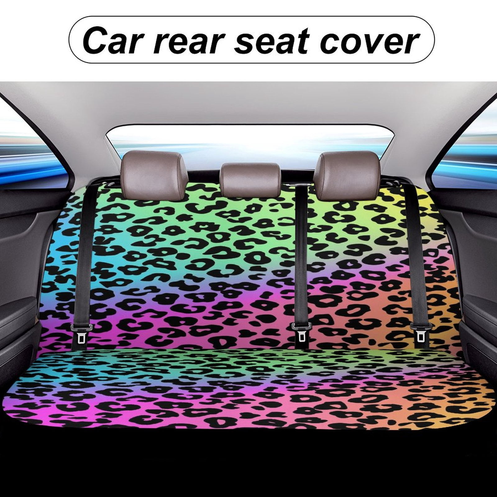 Animal Print Patterns Car Accessories Bench Seat Covers for Cars Print Car Seat Protector Cover for Rear Universal Fit