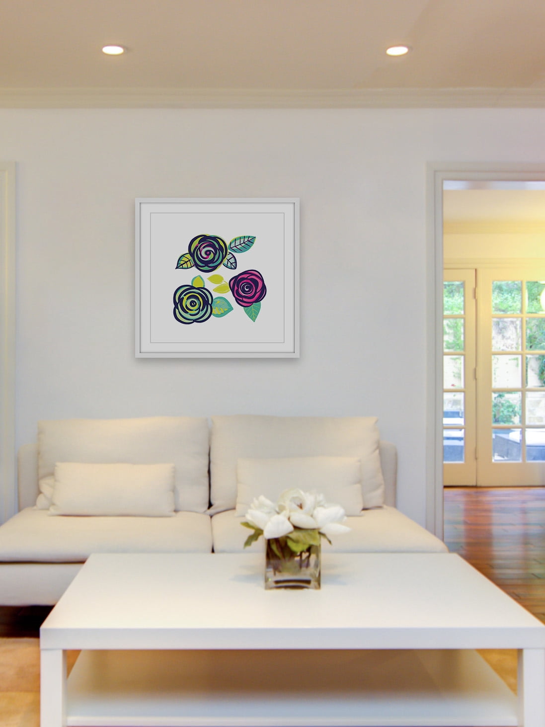 "Triple Flowers" Framed Painting Print