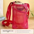 thumbnail image 1 of Kids' Portable Water Bottle Sling Bag with Phone & Key Pockets - Durable Lightweight Mesh Pouch for Outdoor Sports, Travel & Daily Use, Compact 20x14x1CM Design, Rose Red, 1 of 6