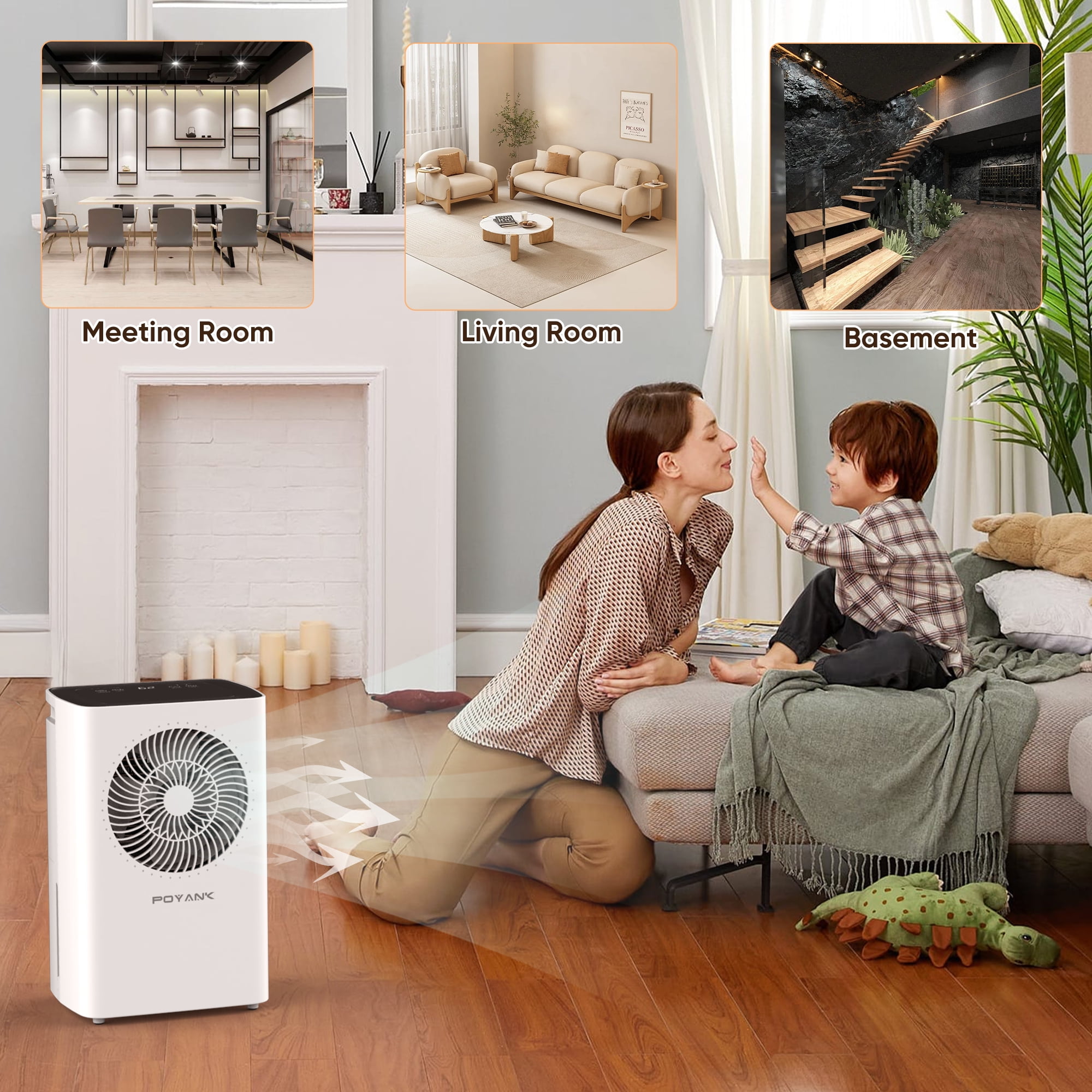POYANK 30 Pint Dehumidifiers, 2500 Sq.Ft Dehumidifier with Drain Hose, 0.59 Gal Water Tank, Overflow Protection, Dehumidifiers for Home Basement Bedroom Bathroom Laundry Room Sansujyuku sansujyuku.com