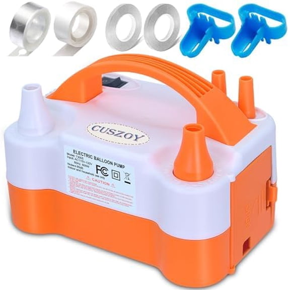 Electric Balloon Pump 600W, Fast Balloon Blower with 6 Balloon Arch Kits, Dual Nozzle & 2 Modes, Portable Air Pump for Balloon Decor for Party, Wedding, Birthday - Professional Balloon Pump
