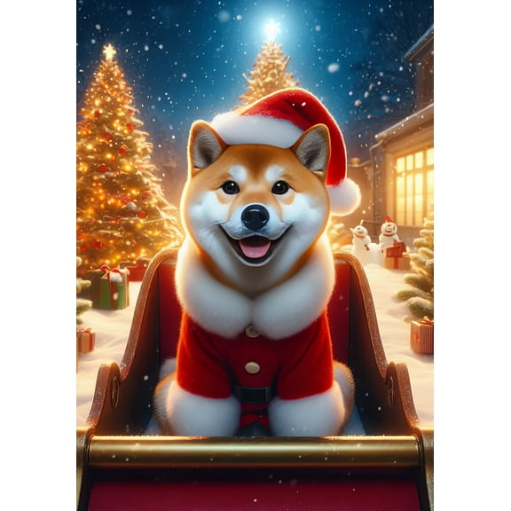 Shiba Inu Red - Best of Breed DCR Christmas Garden Flag 12" x 17"