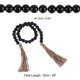 thumbnail image 2 of Guirnalda de cuentas de madera de 28 pulgadas Uxcell Decoración del hogar con borlas, decoración de pared de granja, cuentas de oración, negra, 1 juego, 2 of 7