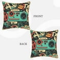 thumbnail image 3 of Fotbe Retro Pop Art Collage Pattern Velvet Decorative Throw Pillow Covers with Elegant Piping, Soft Plush Cushion Cover for Sofa, Bed, Car, Office-20"x20", 3 of 8