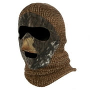 QuietWear Solid Knit with Camo Fleece Patented Mask, Mossy Oak Breakup
