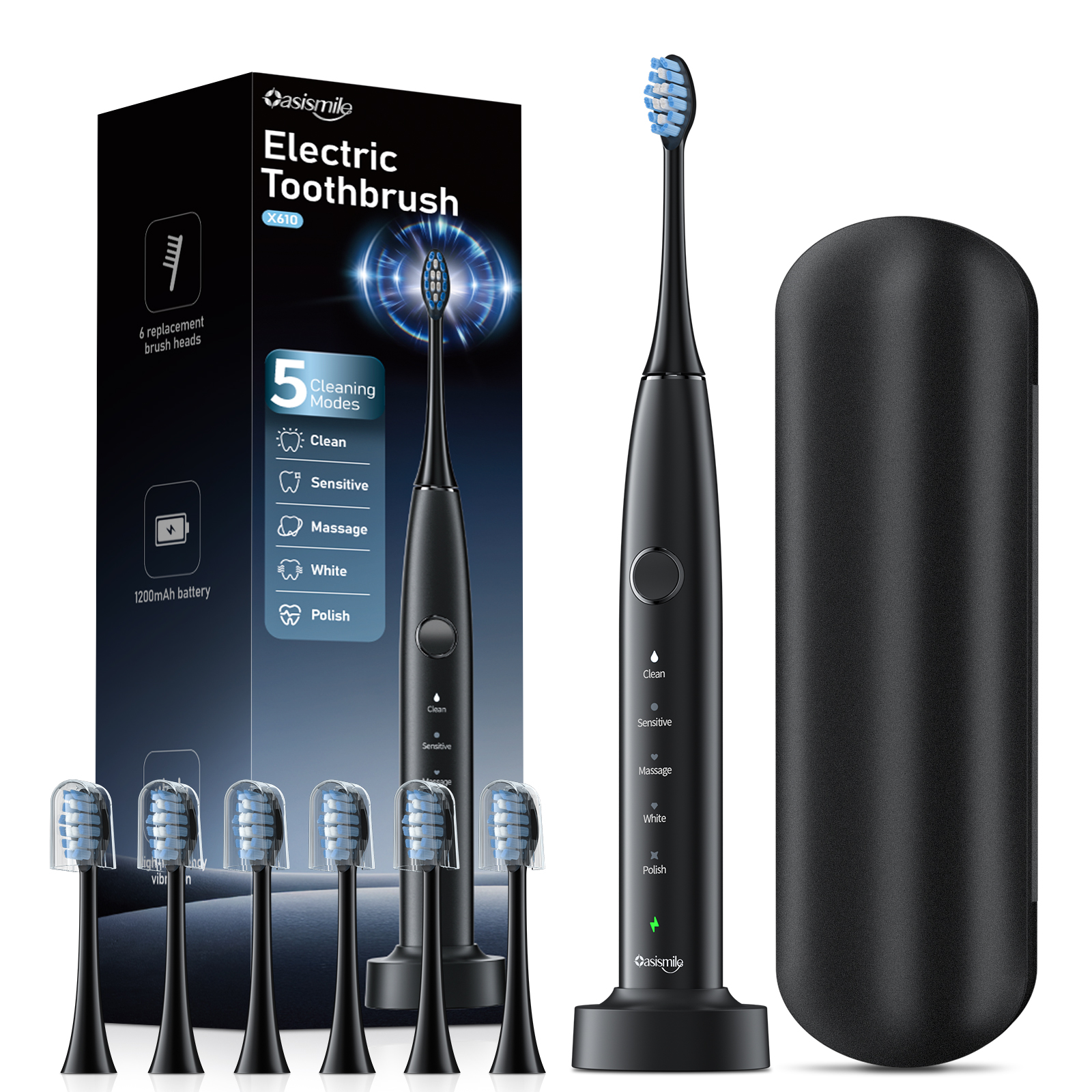 OasiSmile Sonic Electric Toothbrush Set for Adults