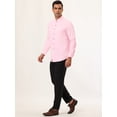 thumbnail image 4 of Camisa de vestir de manga larga con botones de color liso para hombre de negocios Rosa S Unique Bargains Camisa, 4 of 6