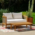 thumbnail image 6 of Linon Panama Loveseat & Table Set with Beige Cushions in Brown Acacia Wood, 6 of 16