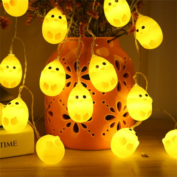 Pisexur Easter Led Lights Cute Little Chicken String Light Battery Operated Easter Decorations Warm Led Light for Easter Tree Ornaments Party Favors