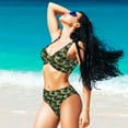 thumbnail image 6 of Kdxio Camouflage Dinosaur Print Women's 2 Piece High Waisted Wrap Spaghetti Strap Summer Swimsuit Bikini Set-XX-Large, 6 of 7