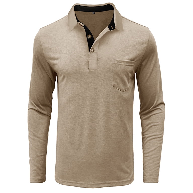 Busydd Men's Sweatshirts Fashion Solid Color Long Sleeve Shirt Quarter Button Up Turndown Collar Formal Business Dress Shirts Casual Oversized Pullover Tops Plus Size Sweatshirt S-3XL