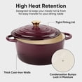 thumbnail image 3 of Daluvenix 6qt Enameled Cast Iron Dutch Oven Pot with Lid for Bread,Non-Stick Cookware with Dual Handles for Cooking & Roasting, Figue, 3 of 9
