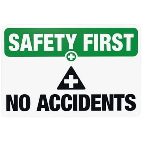 No Accidents Warning,Slogan Security Metal Signs for Home Busines Outdoor Indoor Road Yard Garage Street Wall Caution Decor 12 x 8 Inch