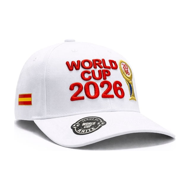 KNITE Gorra Fútbol España Blanca Copa 2026 Fan Sport Ajustable Bordada 3D