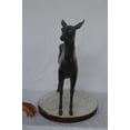 thumbnail image 4 of Nifao Doe - Baby Deer Green patina Bronze Statue – Home Decor Sculpture, 30"L x 8"W x 31"H, 4 of 9