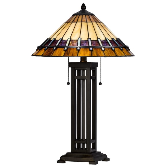 BO-3111TB-Cal Lighting-2 Light Table Lamp In Art Deco Style-25.5 Inches Tall and 16 Inches Wide